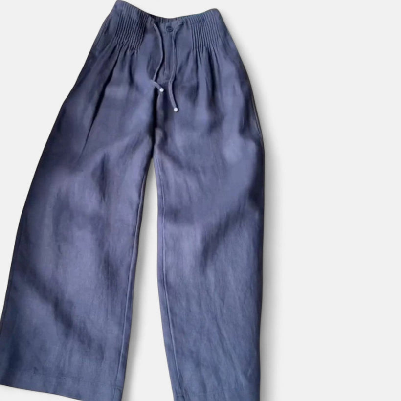 Camille Wide Leg Linen Pants for Women | Cotton Blend Summer Trousers