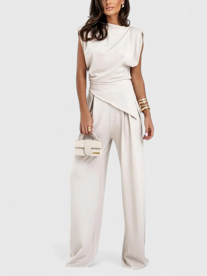 Sharon Elegant Two-Piece Set for Women | Matching Top and Pants