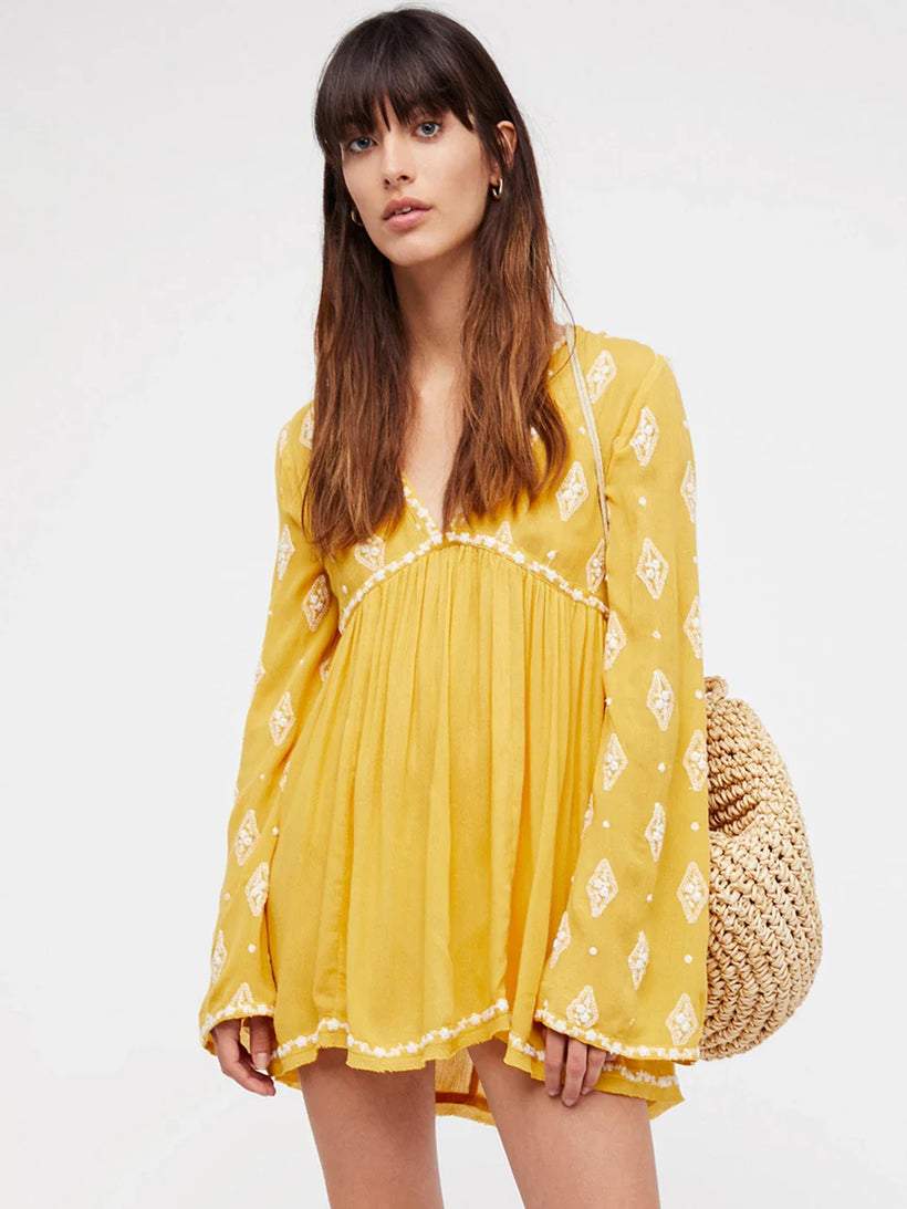 Diamond Embroidered Tunic Top | Bohemian Summer