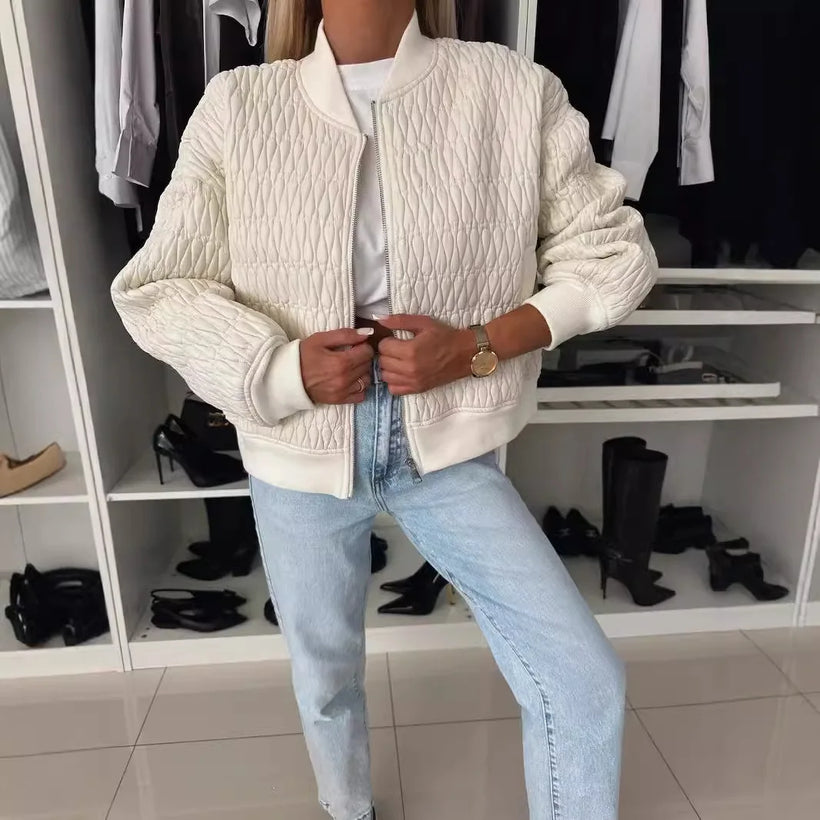 Dakota | Quilted Cropped Bomber Jacket