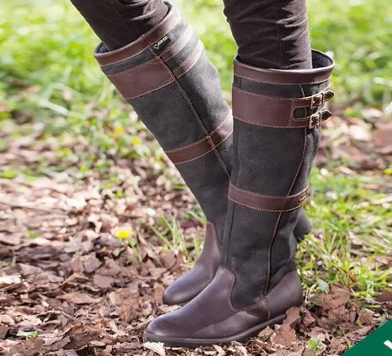 Cordelia | Women's Waterproof Boots Knee High Leather Pull-On Country