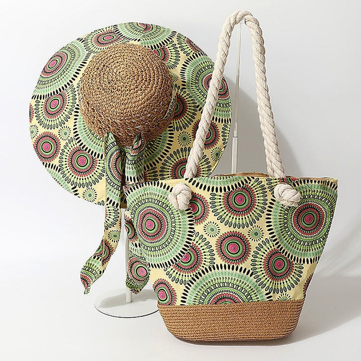 Straw Hat & Beach Tote Set | Summer Vacation
