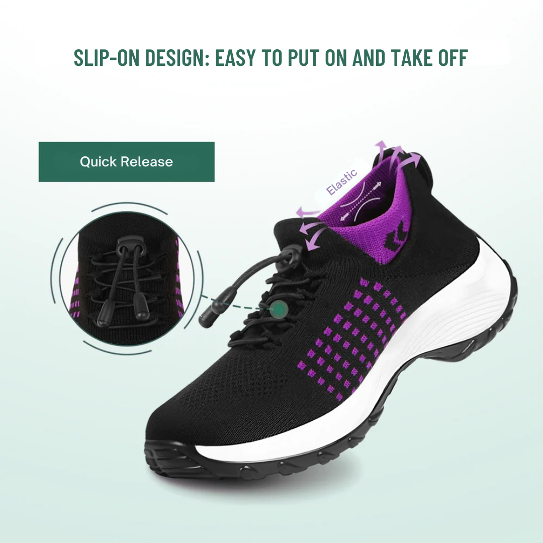 Ambulo Orthopedic Shoes Purple Black for Women - View 3