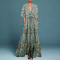 Hazel -  Elegant Floral Wrap Dress