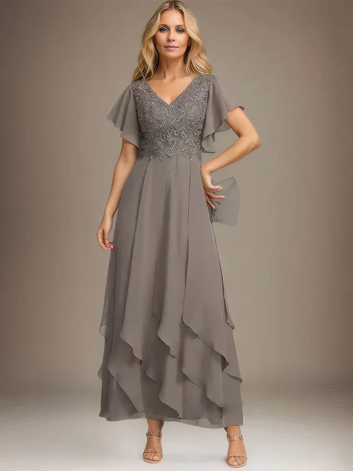 Eleanor Lace Chiffon Mother of the Bride Dress front