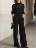 Camille | Women's Sheer Chiffon Top & Wide-Leg Pant Set