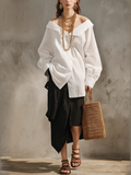 Alba | Women's Two-Piece Off-Shoulder Top and Midi Skirt Set