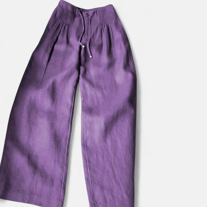 Camille | Wide-leg Pants in Cotton and Linen Blend