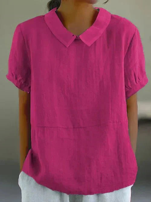 Fiona | Linen Peter Pan Collar Blouse