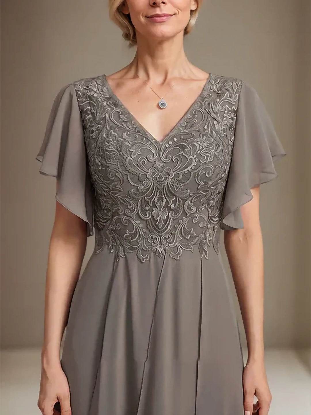 Eleanor Mother of the Bride Dress lace bodice detail
