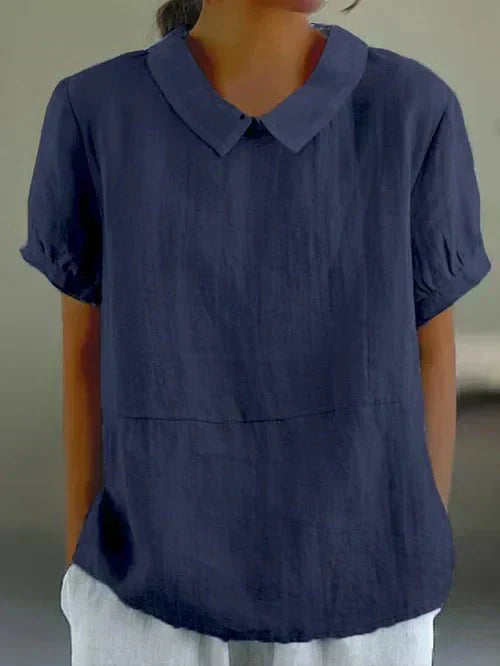 Fiona | Linen Peter Pan Collar Blouse