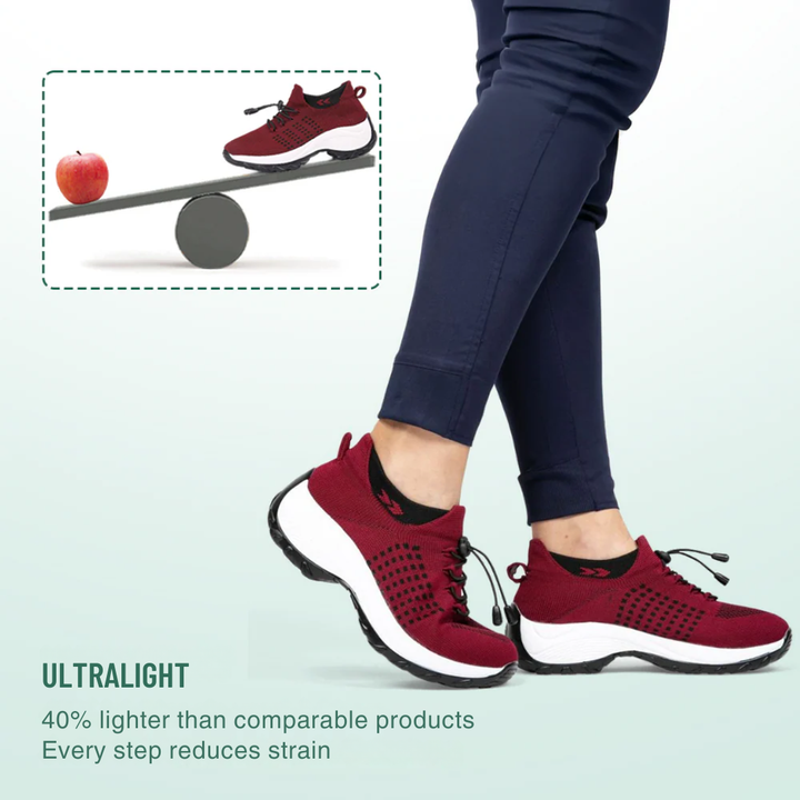 Ambulo Orthopedic Shoes Black Red for Women - View 3