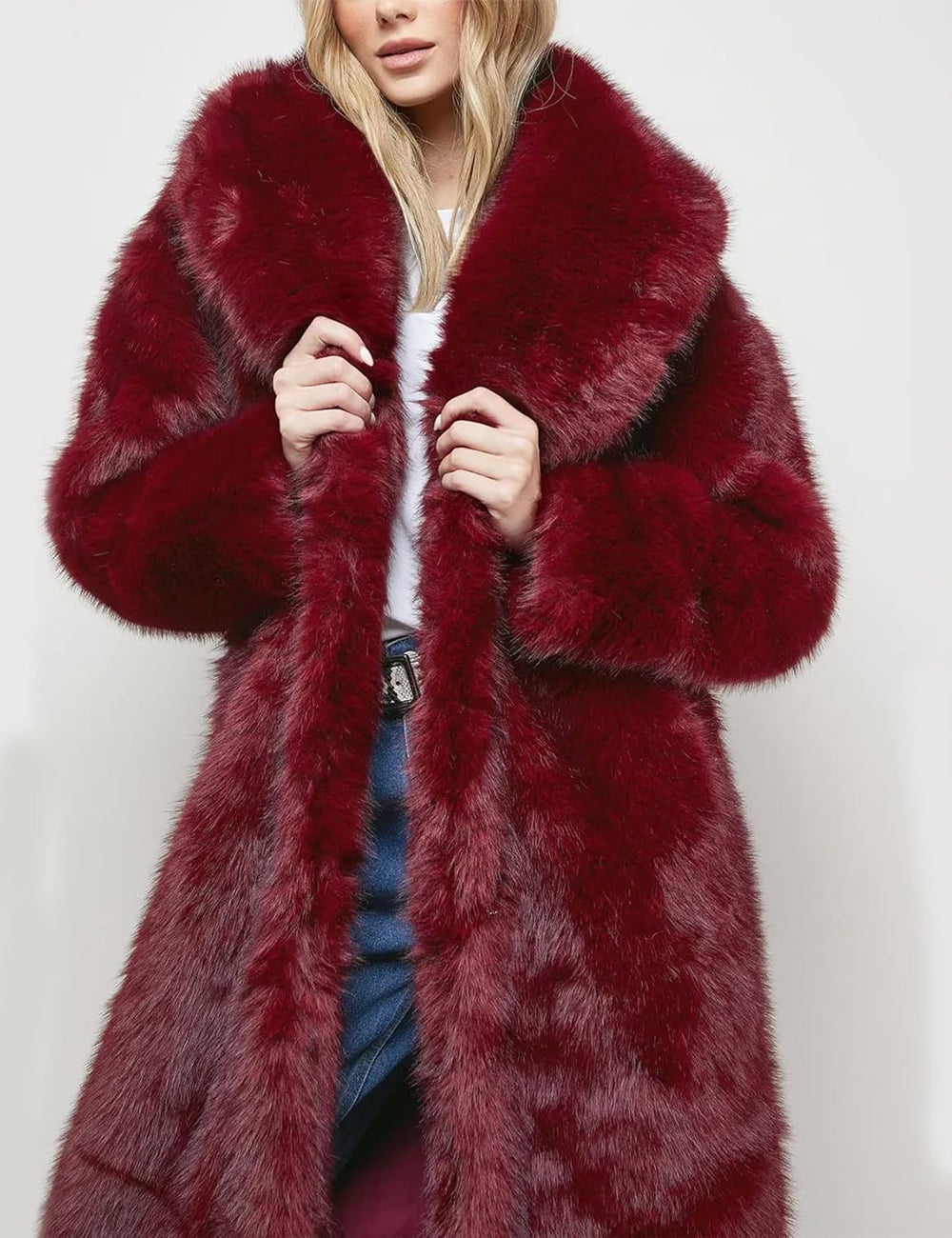 Jonalyn Long Faux Fur Coat for Women - View 2