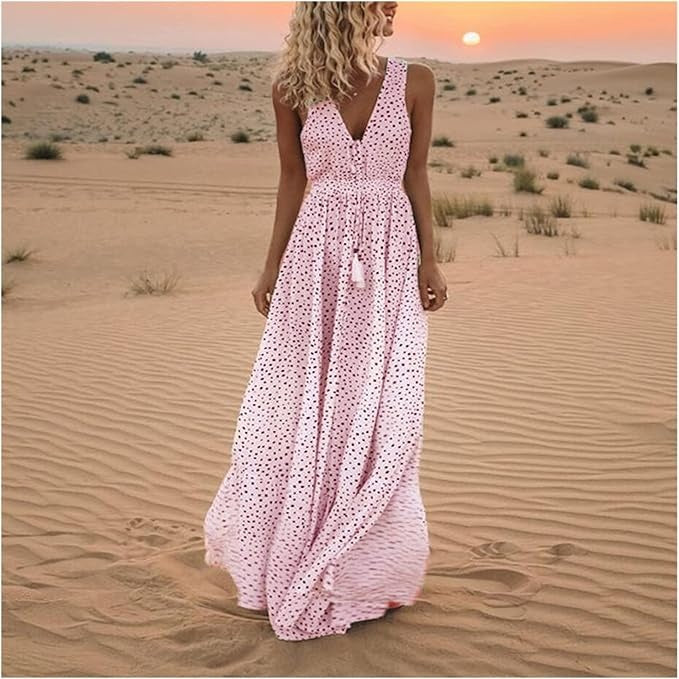 Hannah | Boho V Neck Maxi Dress
