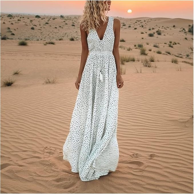 Hannah | Boho V Neck Maxi Dress