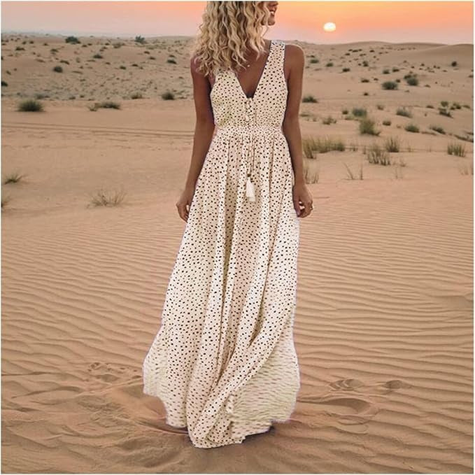Hannah | Boho V Neck Maxi Dress