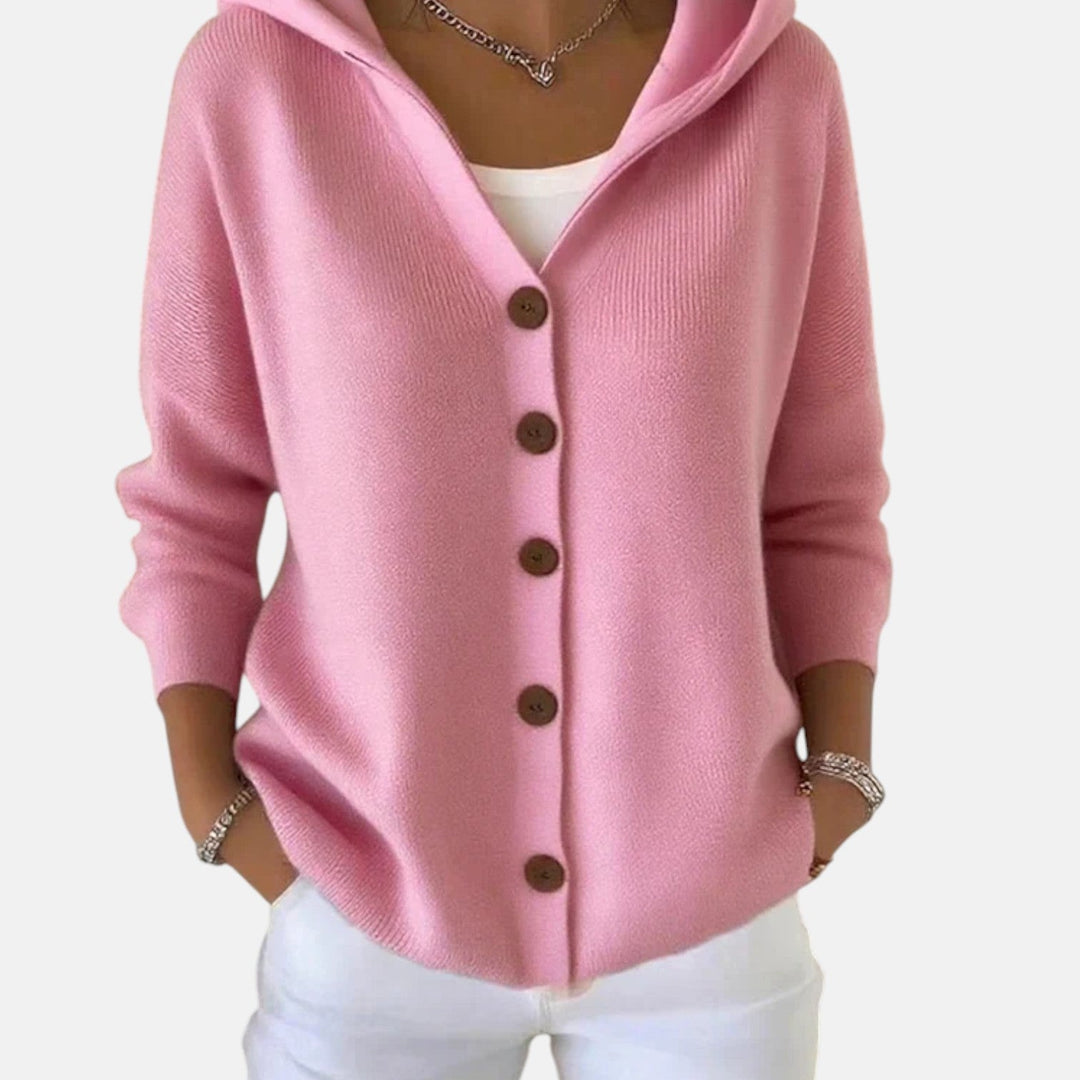 Zoé – Soft Hooded Knit Cardigan for Effortless Everyday Comfort