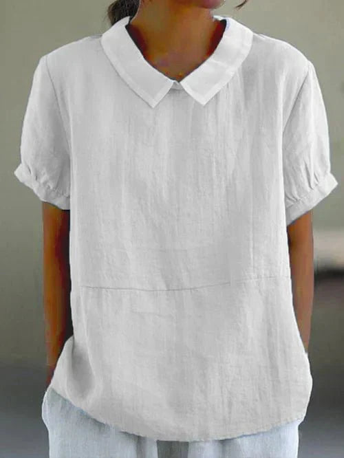 Fiona | Linen Peter Pan Collar Blouse