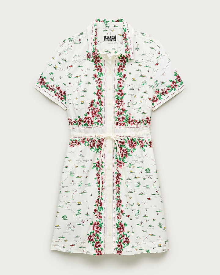 Map Print Mini Shirt Dress | Summer Vacation