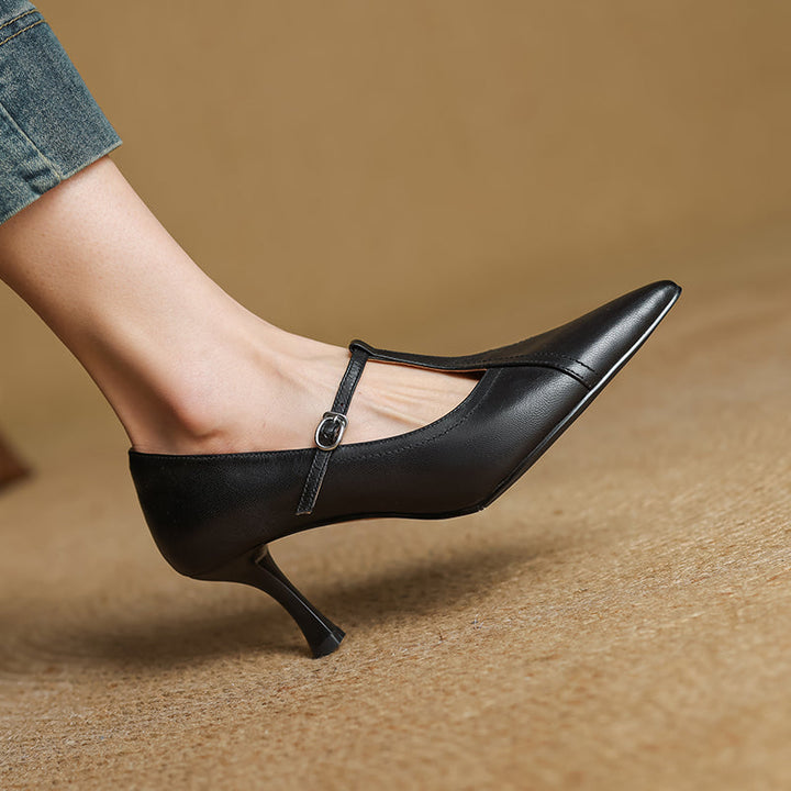 Leona Genuine Leather Heels