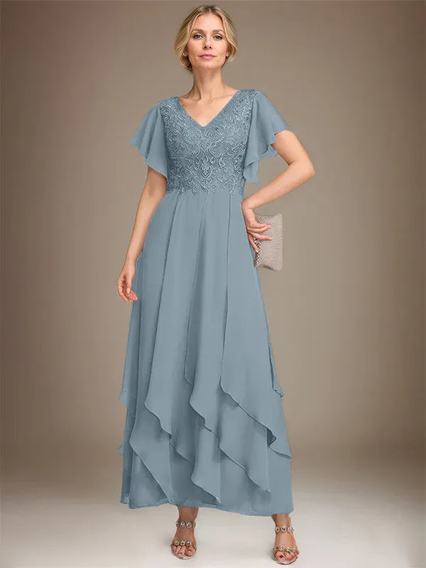 Eleanor Mother of the Bride Dress - Dusty Blue