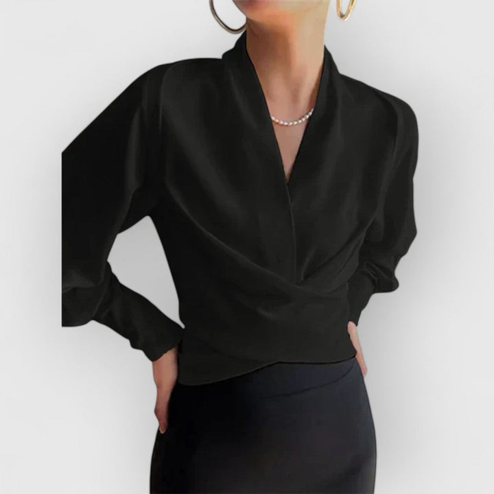 Colette Puff Sleeve Blouse - Black