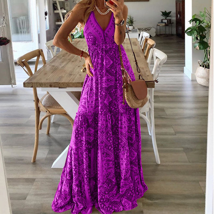 Sydney | Boho V Neck Maxi Dress
