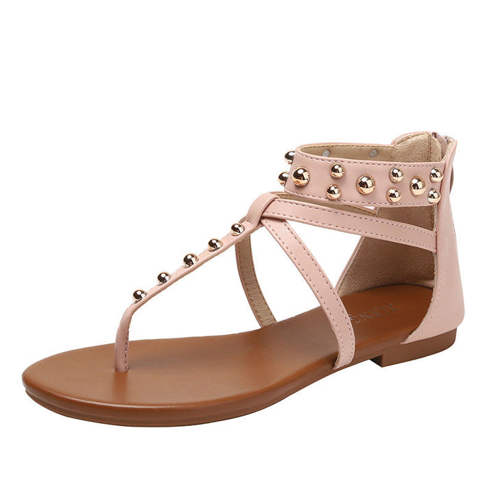 Liana Vintage Roman Sandals for Women | Casual Summer Beach Flats