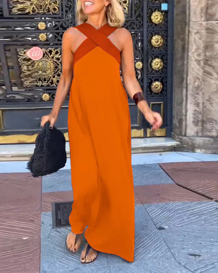 Delphine Crossed Cut Dress for Women - View 7
