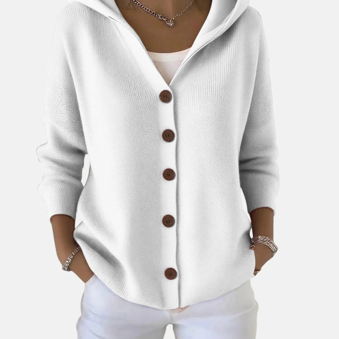 Zoé – Soft Hooded Knit Cardigan for Effortless Everyday Comfort