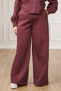Nolan | Women's Maroon Fleece Tulip Pants