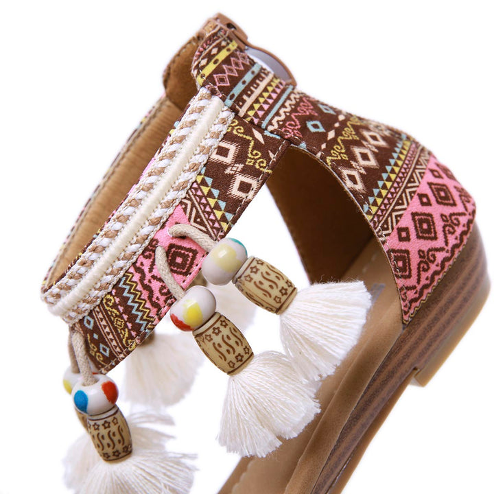 Rosalind Rhinestone Boho Sandals for Women | Comfort Summer Flats