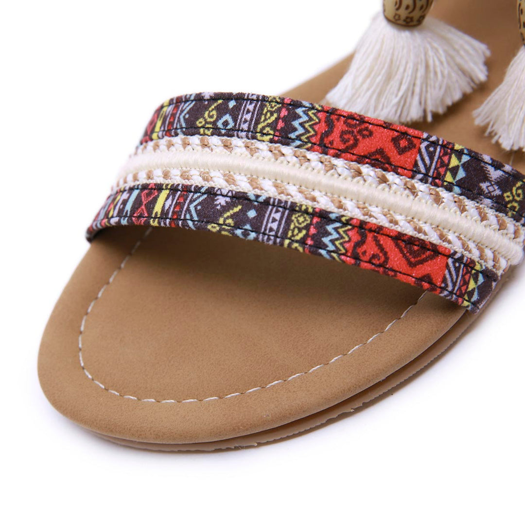 Rosalind Rhinestone Boho Sandals for Women | Comfort Summer Flats