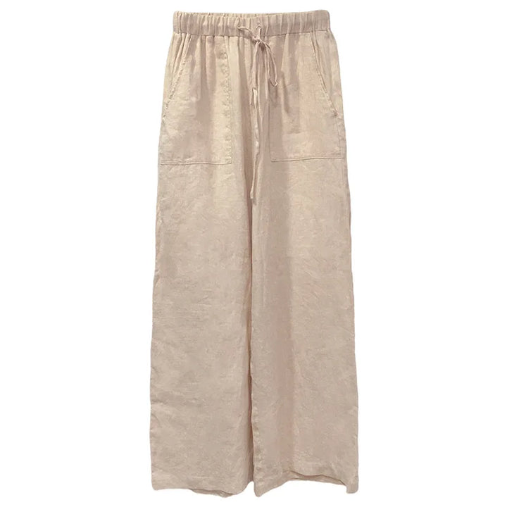 Drawstring Straight Leg Linen Pants for Women - View 19
