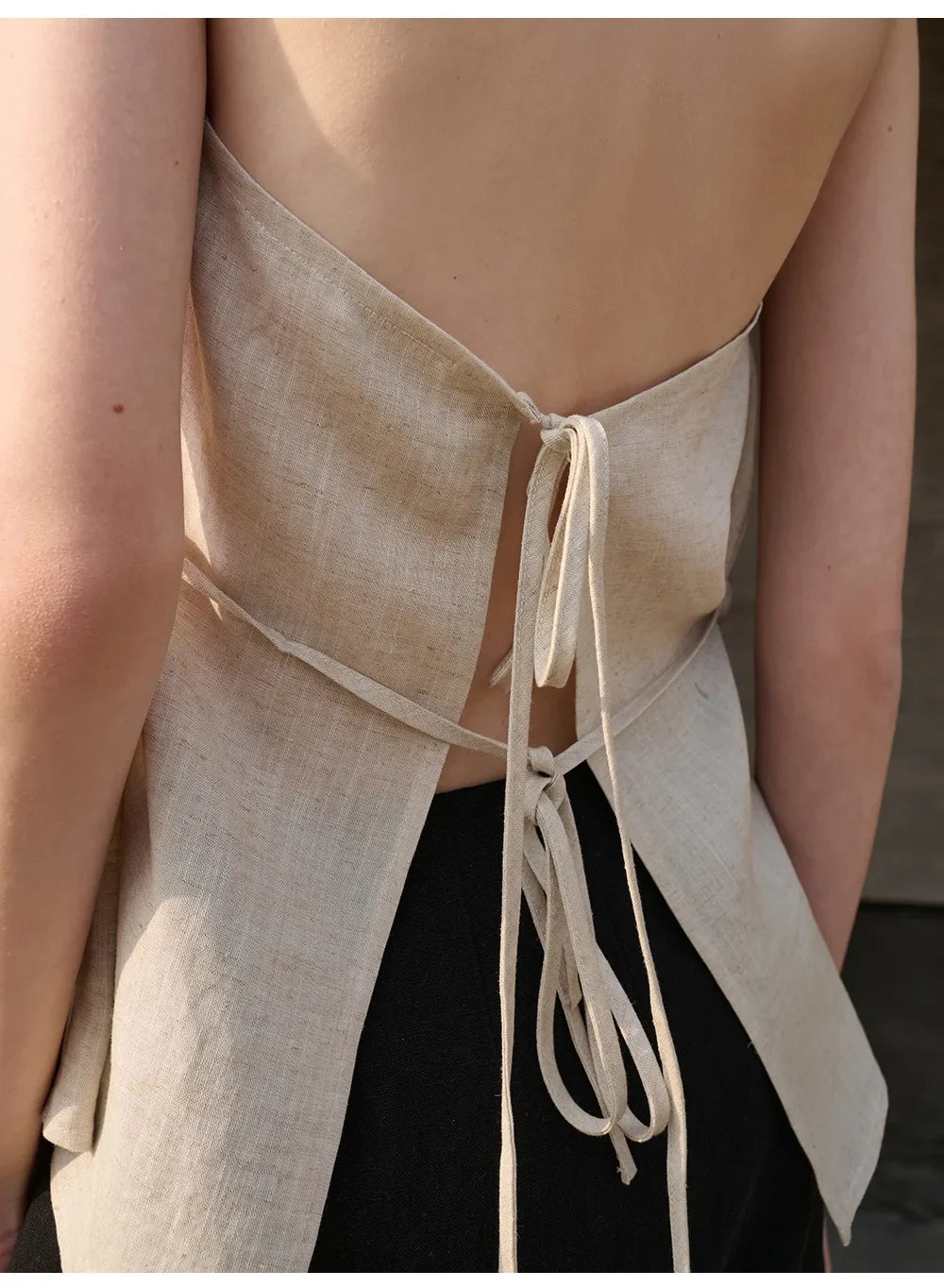Halter Linen Waistcoat Top | Summer Style