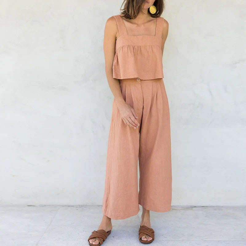Pleated Linen Culotte Pants | Summer Style