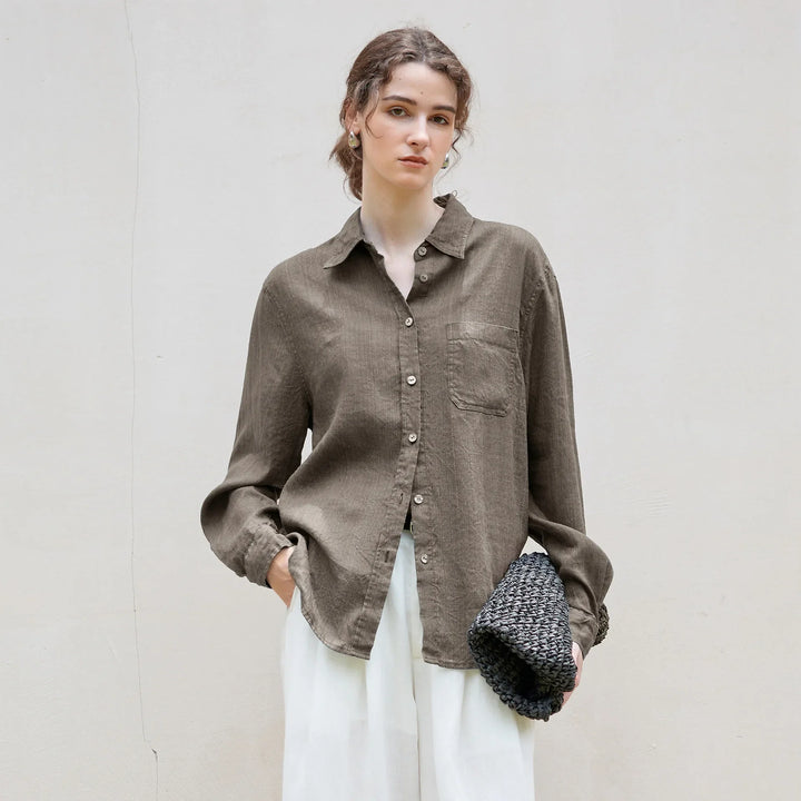 Indigo Linen Button-Down Shirt | Summer Style