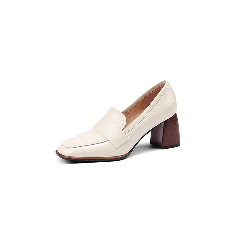 Leather Block Heel Pumps | Classic Women&