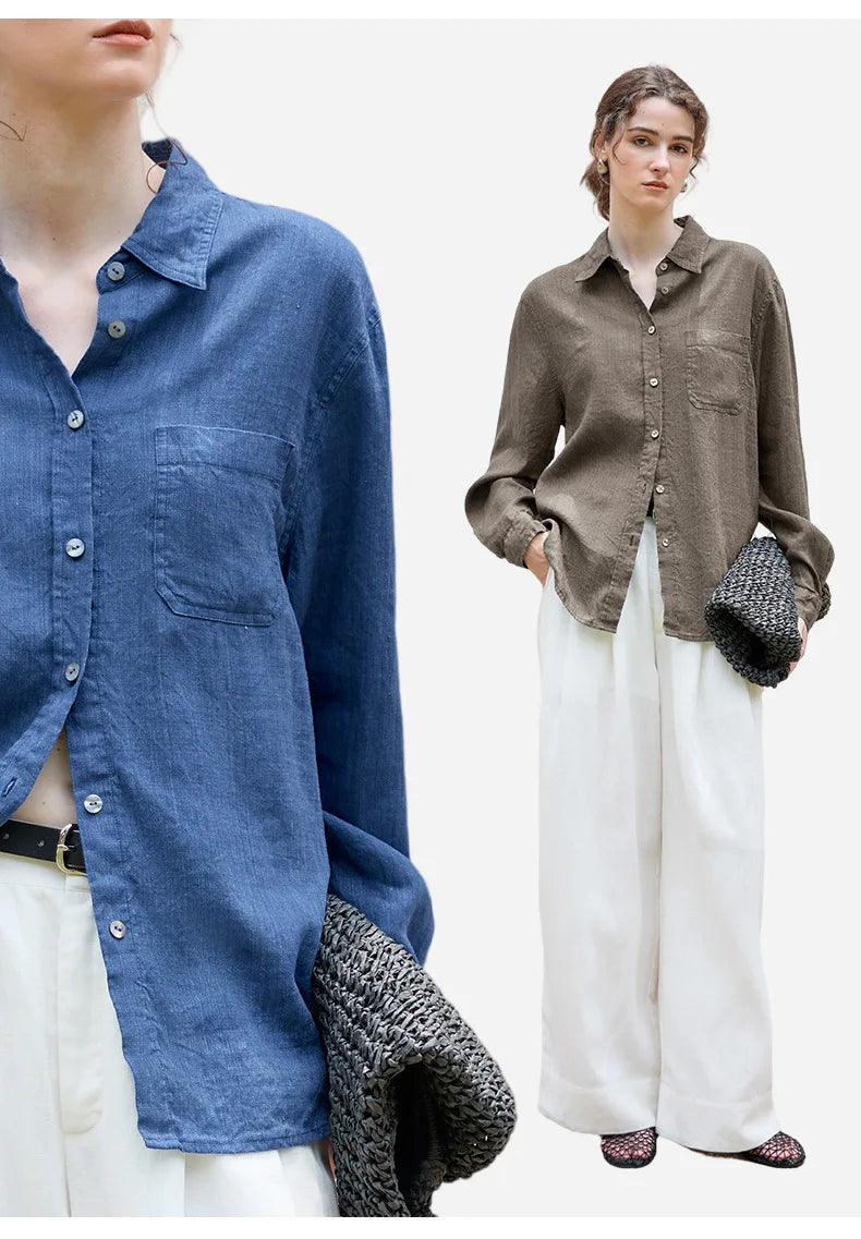 Indigo Linen Button-Down Shirt | Summer Style