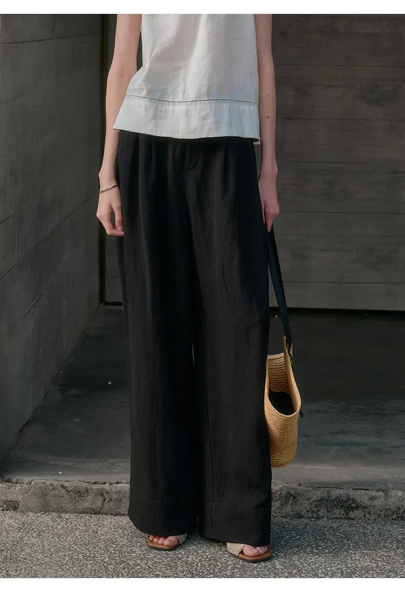 Pleated Wide Leg Linen Pants | Summer Capsule
