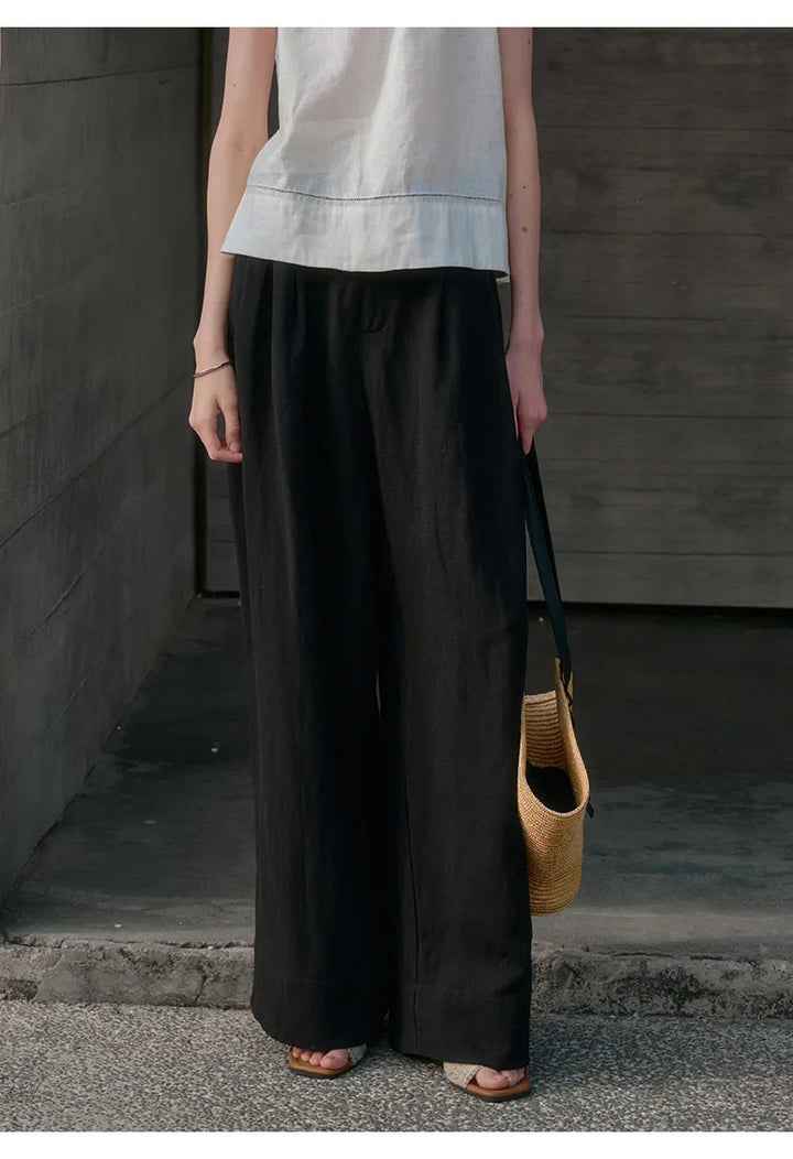 Pleated Wide Leg Linen Pants | Summer Capsule