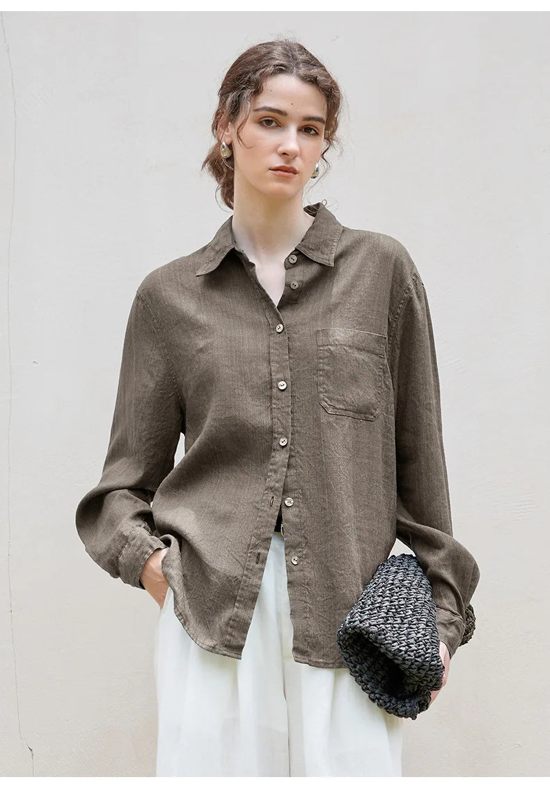 Indigo Linen Button-Down Shirt | Summer Style