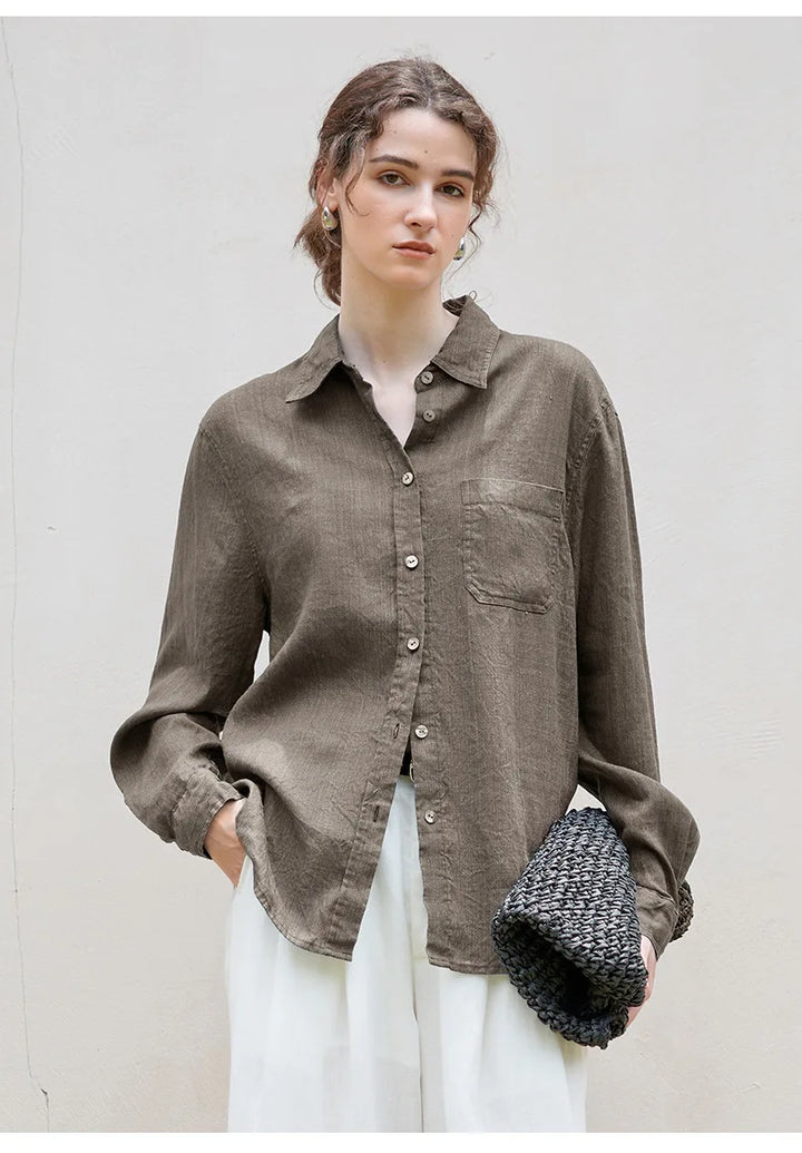 Indigo Linen Button-Down Shirt | Summer Style