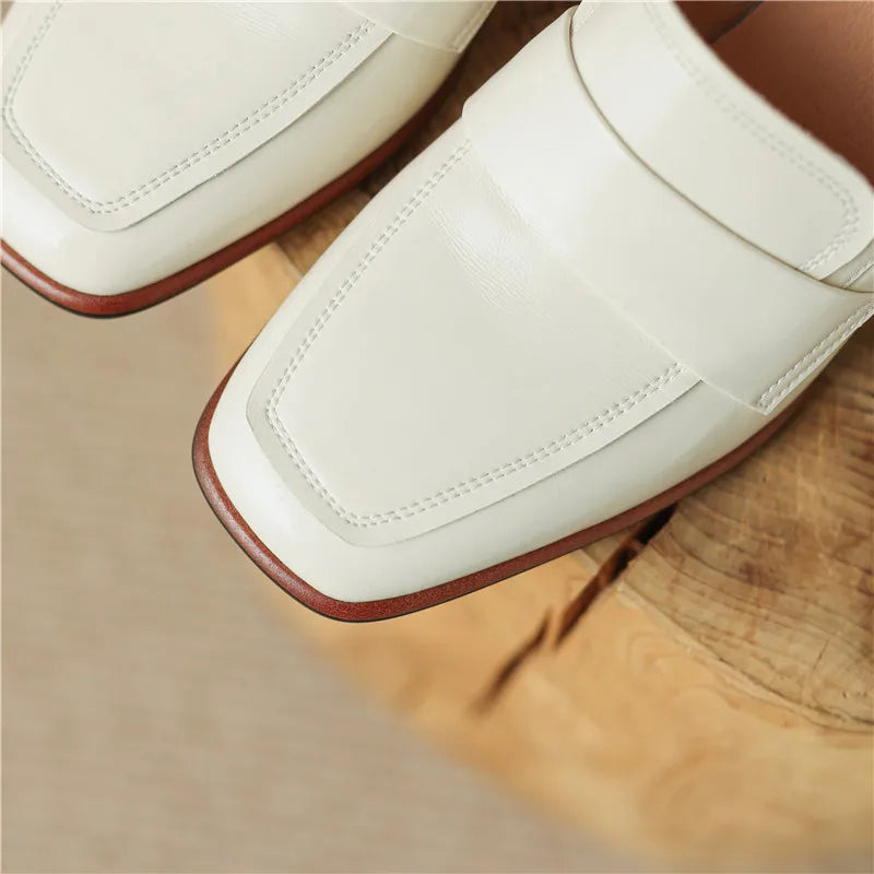 Leather Block Heel Pumps | Classic Women&
