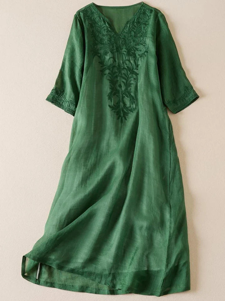 The Garden Embroidery Midi Dress