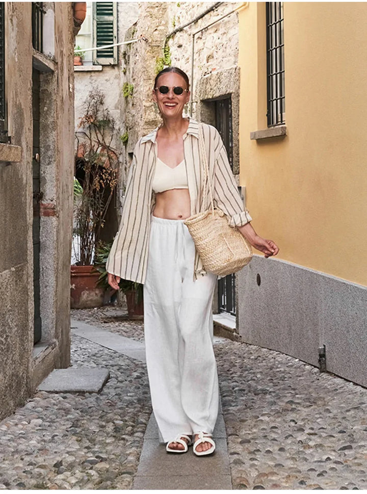 Wide Leg Linen Pants | Summer Coastal Outfit