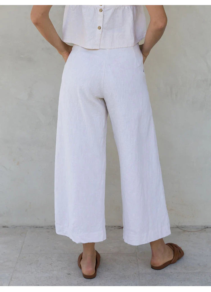 Pleated Linen Culotte Pants | Summer Style