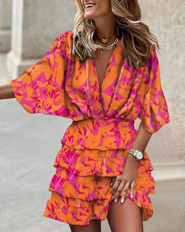 Sarah | Boho Printed Mini Dress