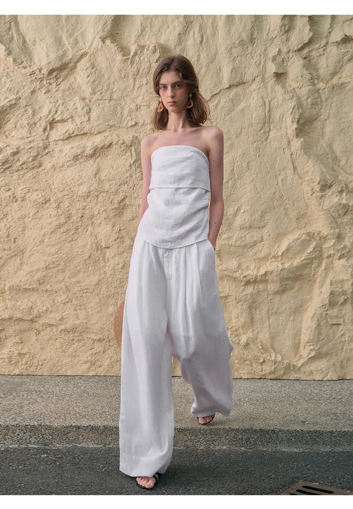 Pleated Wide Leg Linen Pants | Summer Capsule