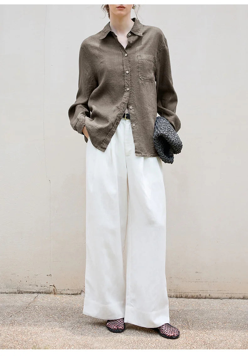 Indigo Linen Button-Down Shirt | Summer Style